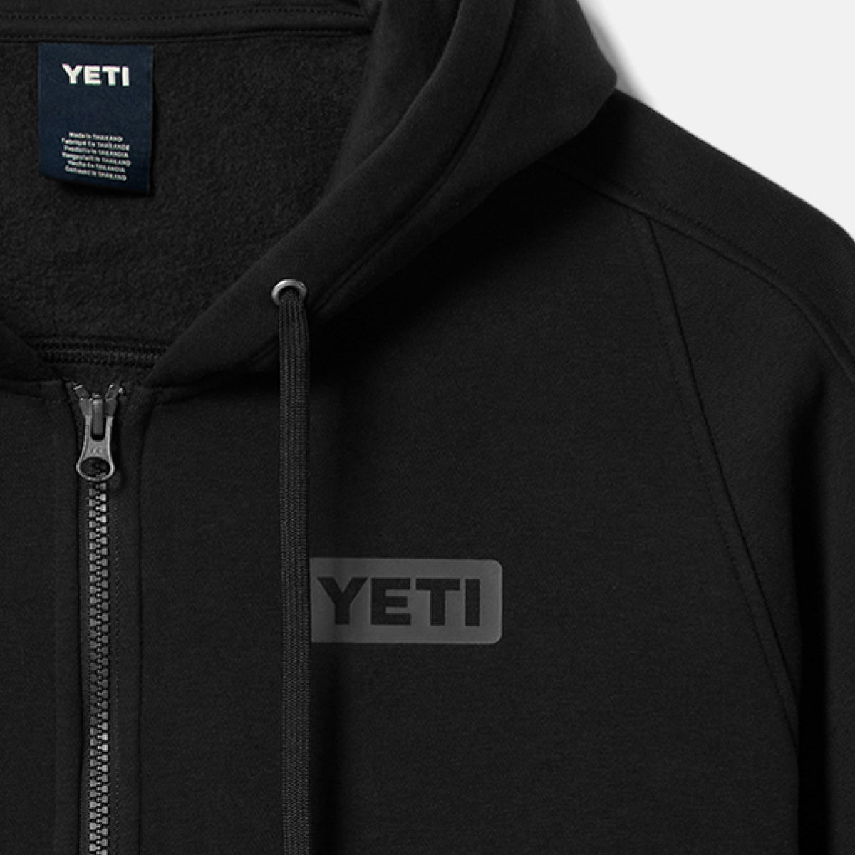 YETI Logo Badge Full Zip Hoodie Black