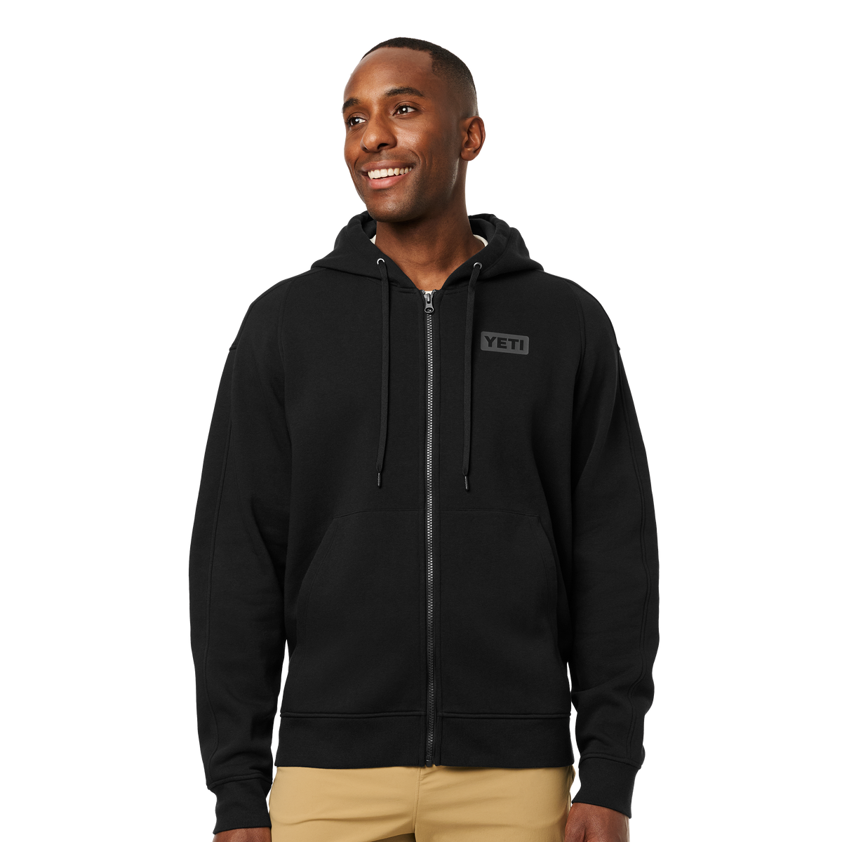 YETI Logo Badge Full Zip Hoodie Black