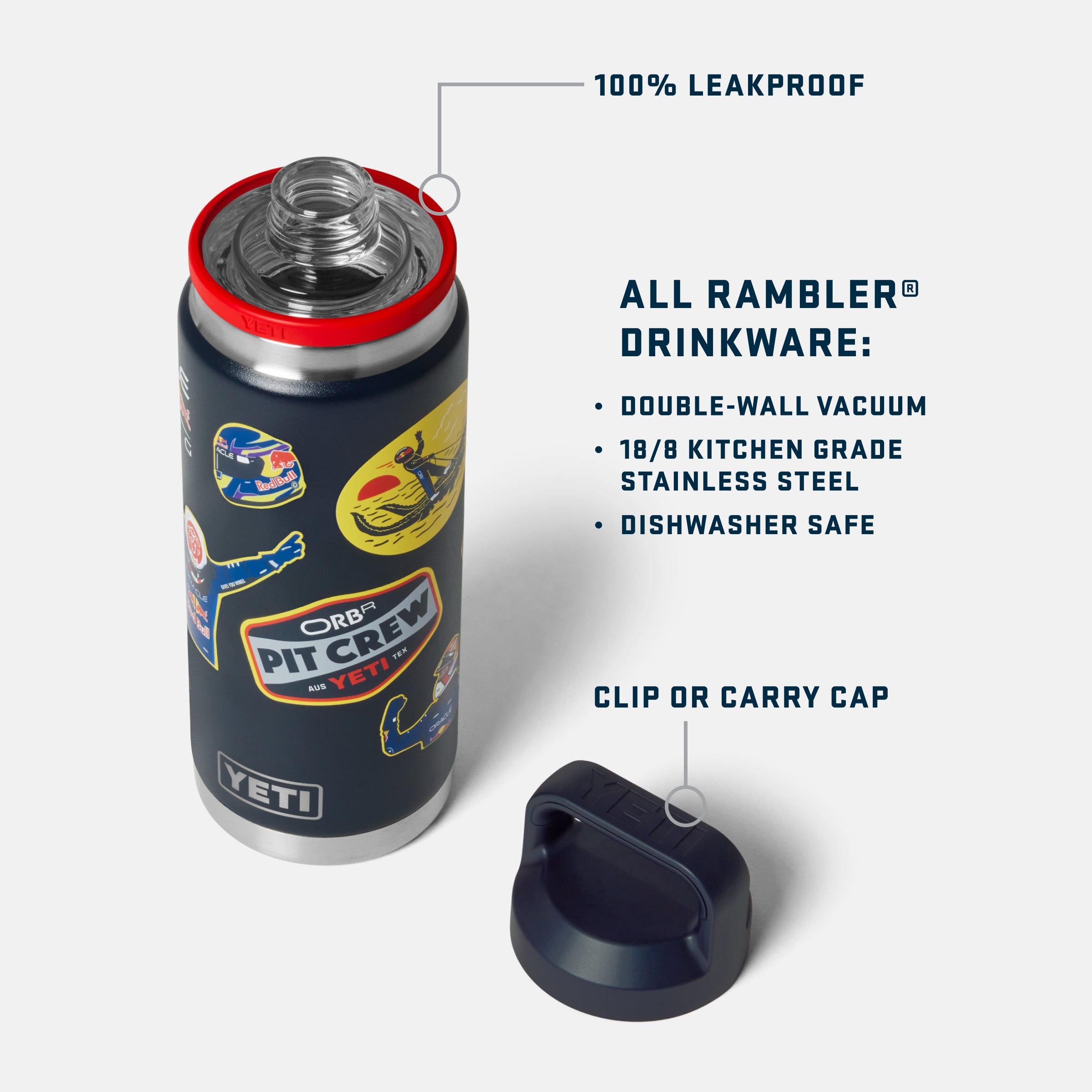 Red Bull ロゴ入りプラスチック容器 Oracle Red Bull Racing Rambler® 26 oz (769 ml) Bottle – YETI EUROPE