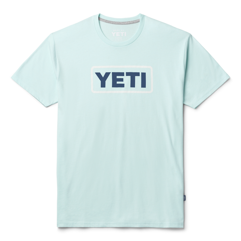 YETI Logo Badge Premium Short Sleeve T-Shirt Light Blue