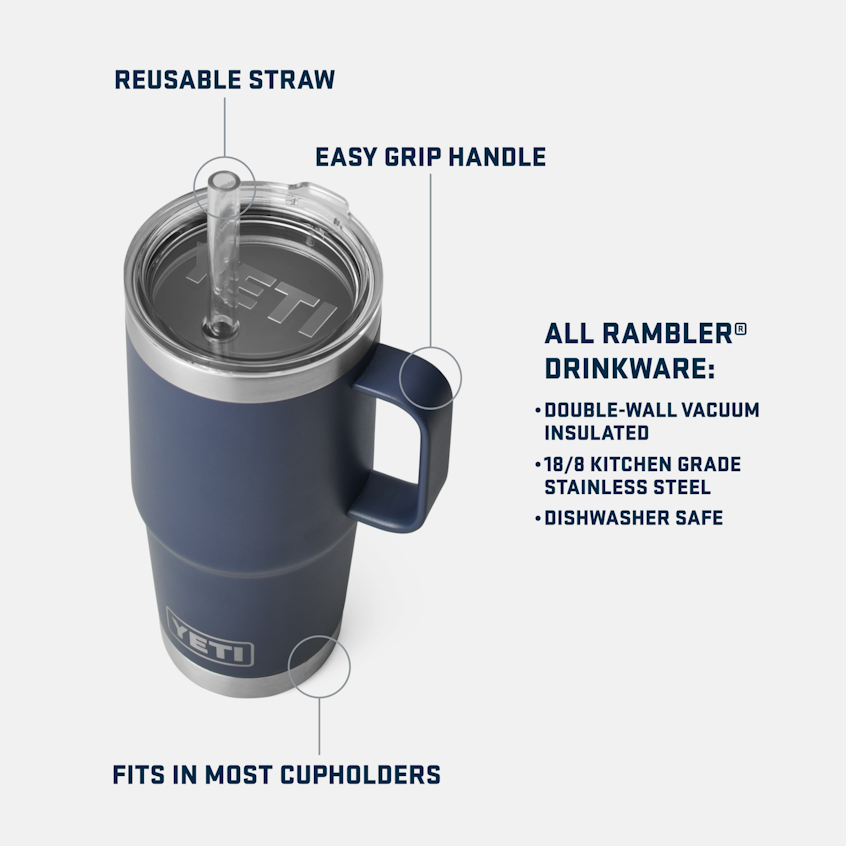 YETI Rambler® 25 oz (710 ml) Straw Mug Navy