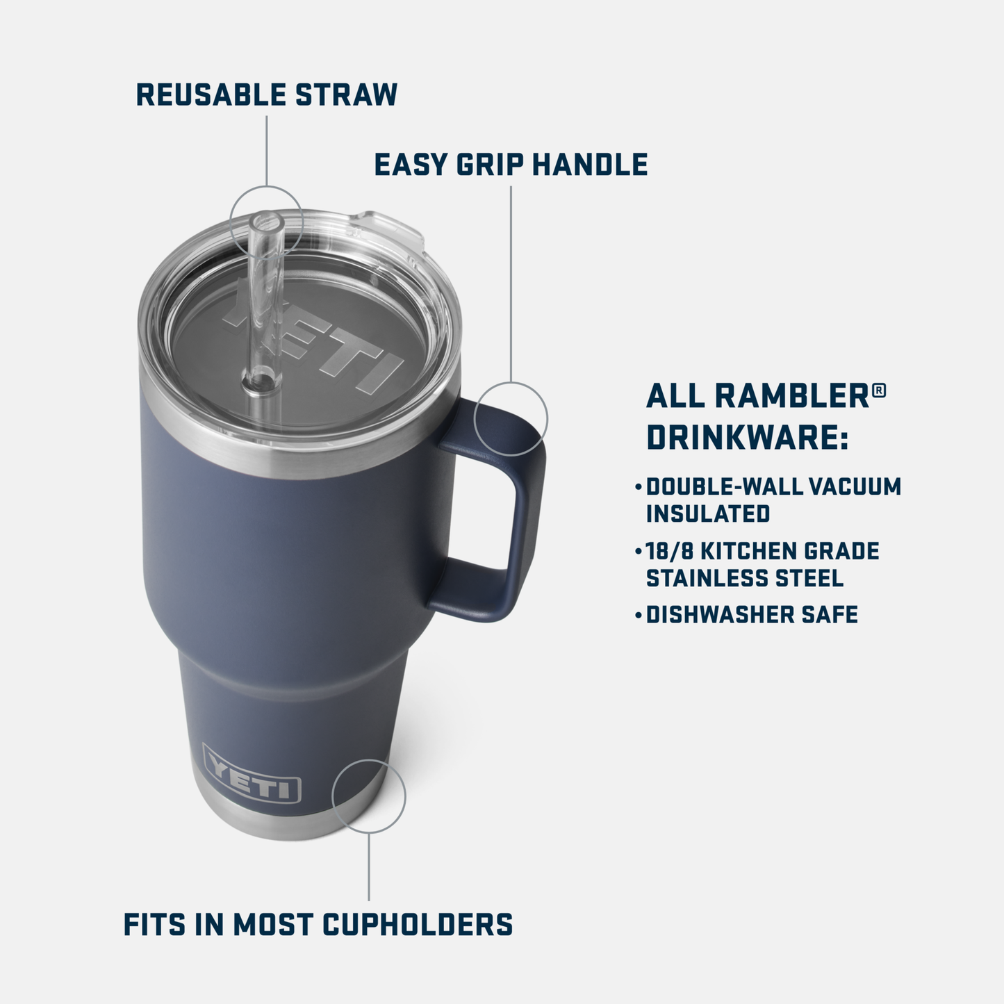 YETI Rambler® 35 oz (994 ml) Straw Mug Rescue Red