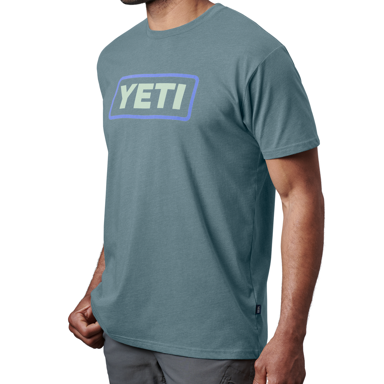 YETI Logo Badge Premium Short Sleeve T-Shirt Indigo