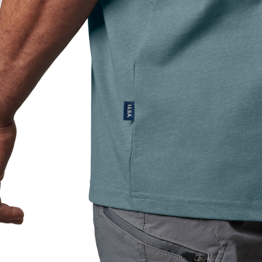 YETI Logo Badge Premium Short Sleeve T-Shirt Indigo