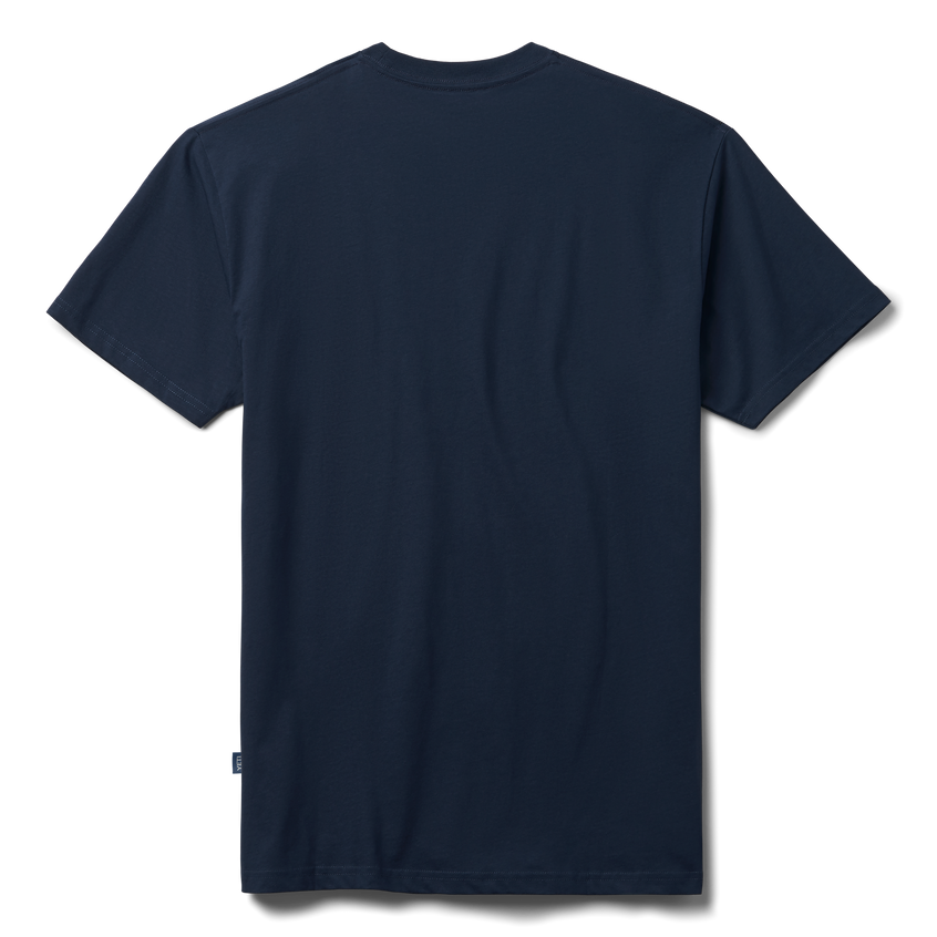 YETI Logo Badge Premium Short Sleeve T-Shirt Navy/White