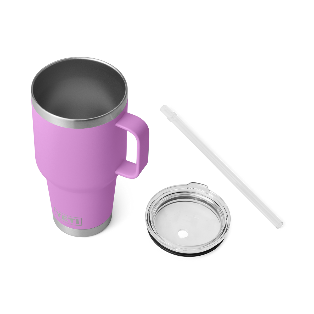 YETI 35 oz mug Power Pink STRAW LID Rambler Mug Cup Handle Limited Edition  NWT!