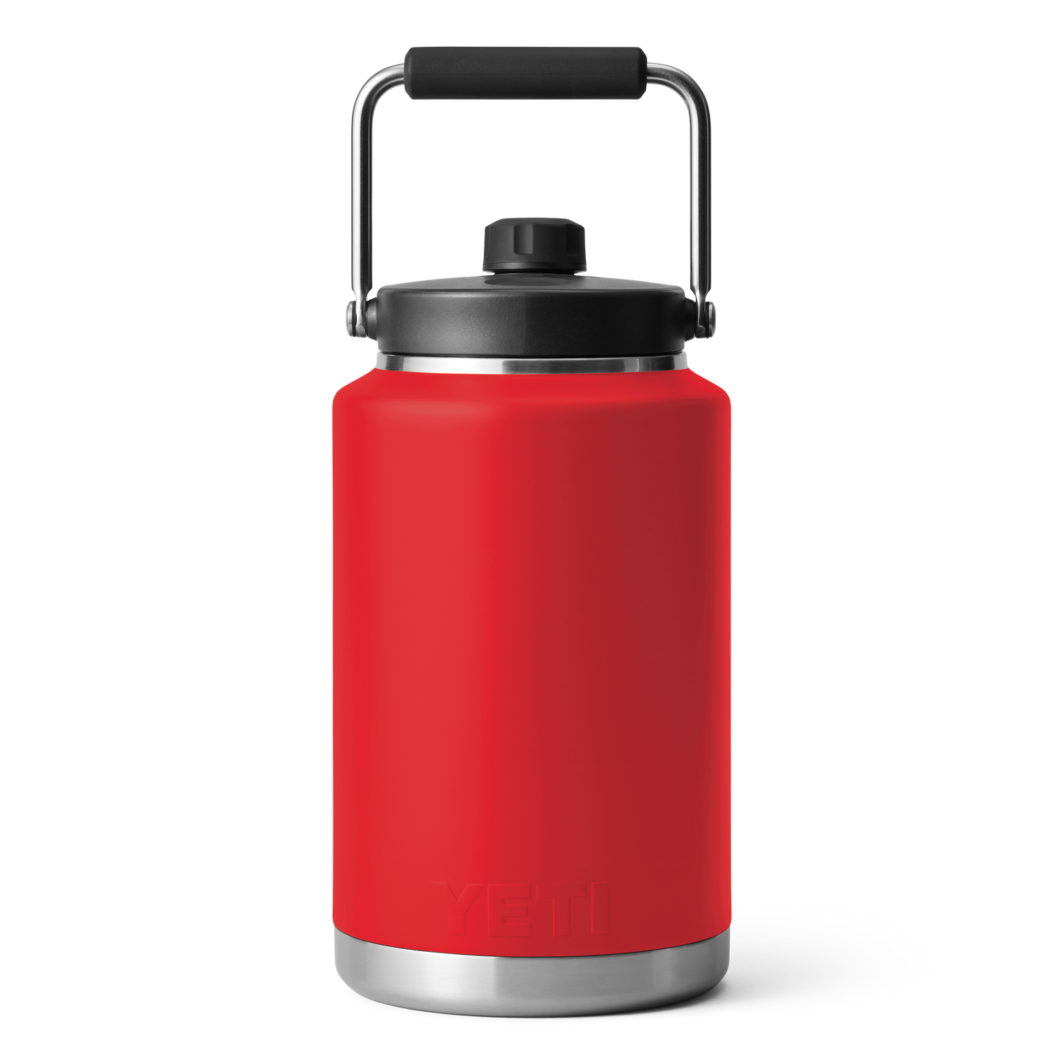 1 Gallon Red Reusable Water Bottle w/ Handle & Steel Cap