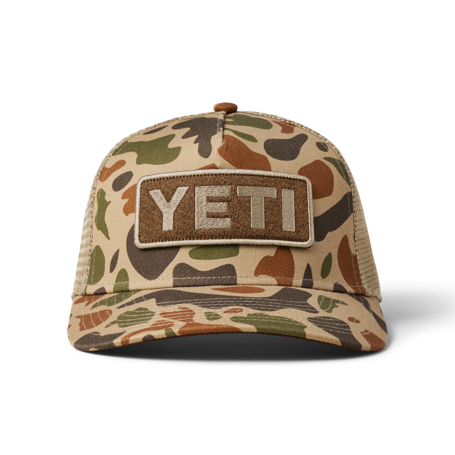 YETI Logo Full Camo Trucker Hat Brown Camo